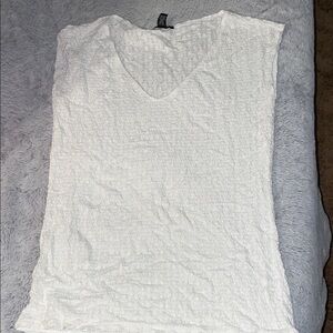 White Textured Women's Top